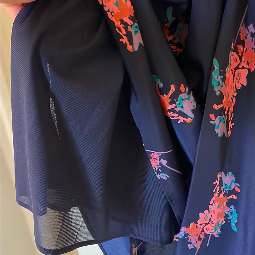 Urban Outfitters Collective Concepts Blue Floral V-Neck Dress Sz M - Picture 4 of 10